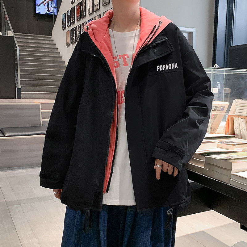 假两件夹克男宽松连帽外套ins潮流百搭时尚休闲上衣JK0266-P60,男装夹克,星座308B-1