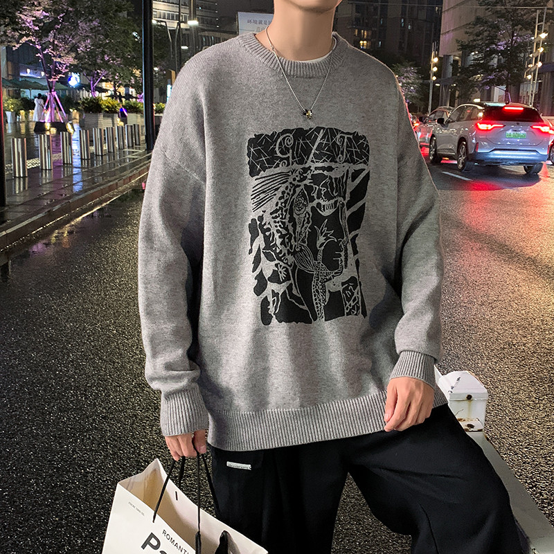 毛衣外套男秋季新款ins潮牌痞帅港风宽松百搭情侣线衣MY063-P42，男装针织衫/毛衣，星座308B-1