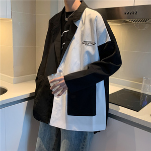 西装外套男高级设计感小众2023新款拼色西服上衣XZ06522-P55图片
