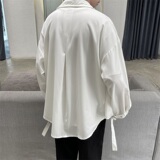 秋季韩版休闲纯色衬衫男百搭外套帅气bf风宽松痞帅衬衣CS221-P35，男装衬衫，星座308B-1