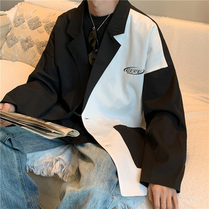 西装外套男高级设计感小众2023新款拼色西服上衣XZ06522-P55图片