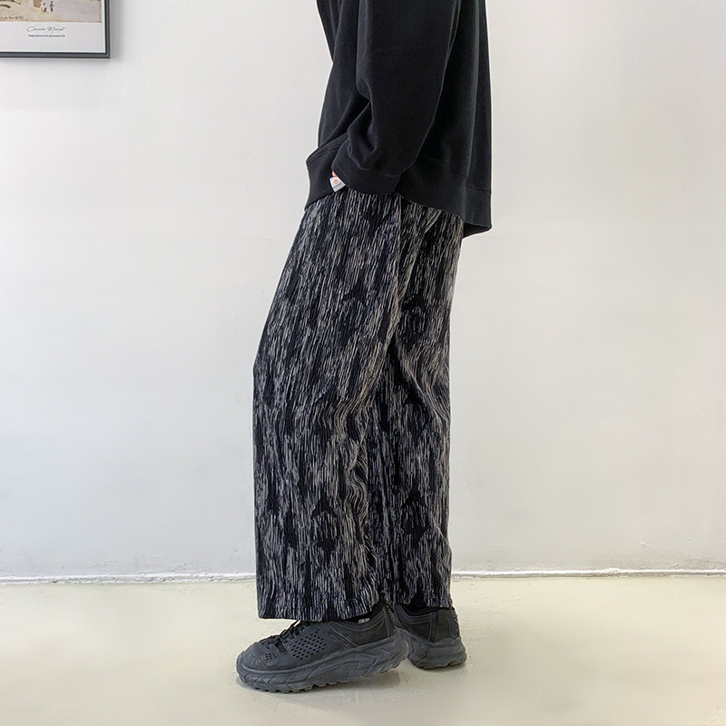 花纹扎染裤子夏季潮牌高街头宽松直筒韩版阔腿休闲裤K31-P35,男装休闲裤,星座308B-1