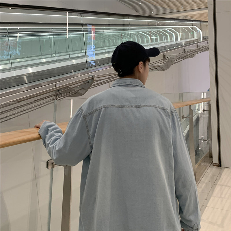 长袖衬衫2023春季新款潮流休闲宽松百搭衬衣外套CS0304-P45,男装衬衫,星座308B-1