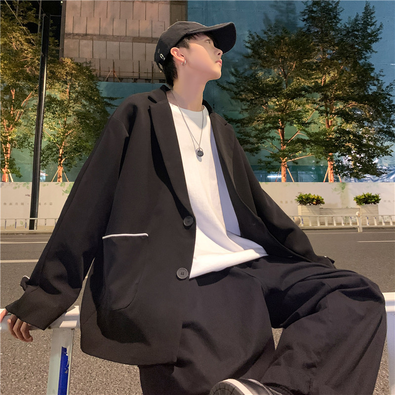 炸街小西装外套男高宽松休闲潮ins春秋港风痞帅西服XZ01380-P58图片