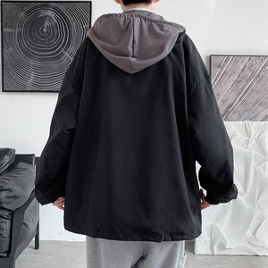 假两件外套男潮牌春秋季新款连帽棒球服休闲男装夹克JK0152-P55图片