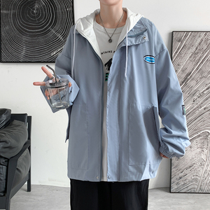 假两件外套男潮牌春秋季新款连帽棒球服休闲男装夹克JK0152-P55图片