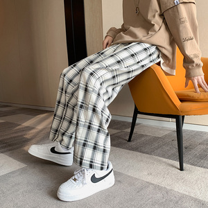 格子裤男装九分裤春秋运动休闲裤子K051-P35图片