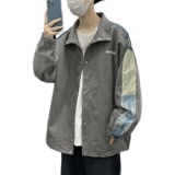 灯芯绒刺绣腰果花拼接立领外套韩版宽松bf风棒球服学生JK0108-P60，男装夹克，星座308B-1