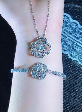 高级感小众设计满钻微镶玫瑰花