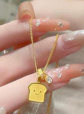 拉丝微笑土司小面包黄金色可爱