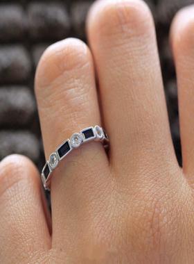 臻荣wish新款热卖镶嵌蓝色方形