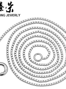 韩国进口1mm0.8盒子链铜镀银项链