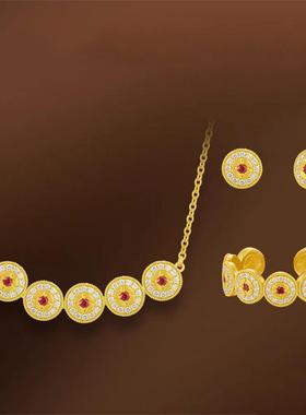 财运连连钱多多戒指镀真金镶钻