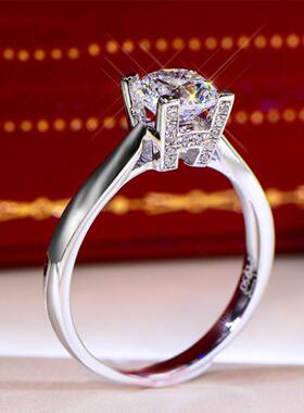 七夕礼物你的名字我的姓氏WH字母开口莫桑戒指 八心八箭锆石女戒