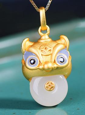 仿和田玉小老虎吊坠女镀s925银