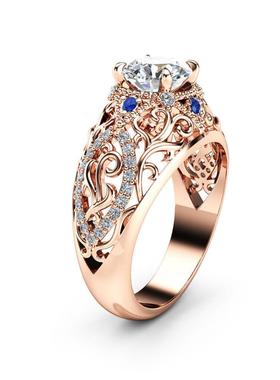 臻荣wish新款奢华镶钻通花订婚
