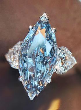 臻荣饰品镶嵌托帕蓝马眼心形锆石