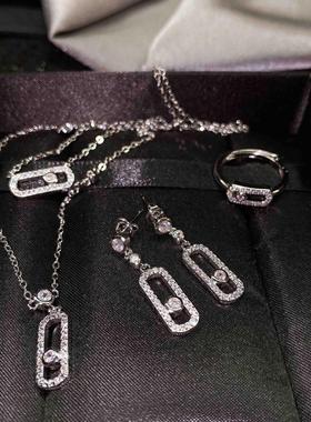 ins风满钻耳钉女气质新款潮几何