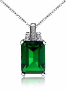 臻荣欧美新款镀925银18K金祖母绿