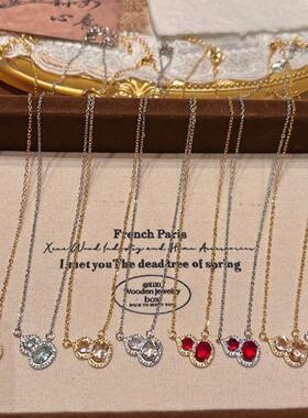 发财葫芦超闪天空蓝色水晶项链女