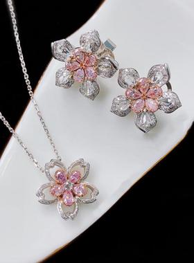 2021春日樱花满钻五花粉钻套装