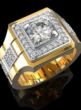 臻荣wish新款仿真莫桑钻手表男士