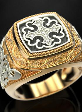 臻荣wish新款通花镀18k黄金双色