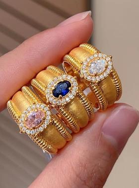 中古vintage风拉丝滚珠边鸽子蛋