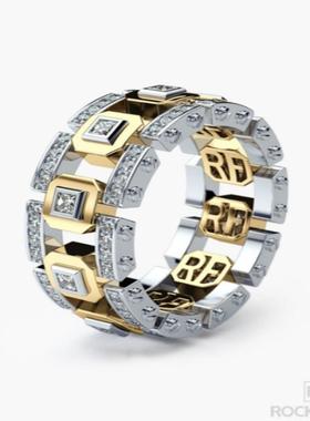 臻荣wish时尚摩登925银镀14k