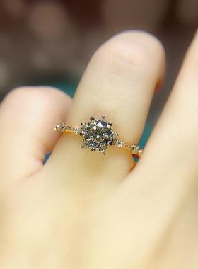 网红ins小巧1克拉仿莫桑石复古