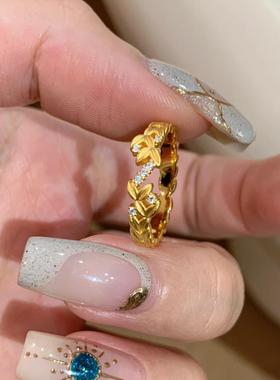 vintage中古镶钻月桂女神戒指