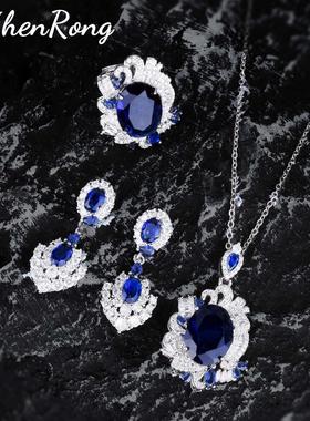 爆款皇家蓝宝石套装仿天然坦桑石