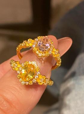 盛世繁花璀璨高碳钻鸽子蛋黄钻