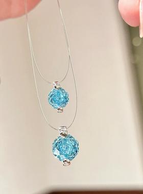 进口隐形鱼线人鱼之泪项链轻奢