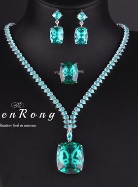 爆款海蓝宝托帕石项链20克拉彩宝