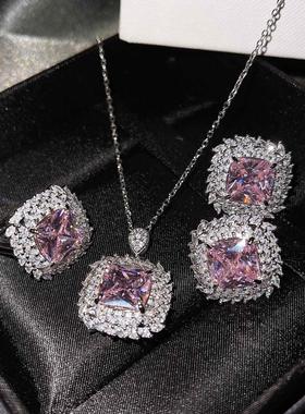 新款奢华彩宝套装镶嵌阿斯切黄钻