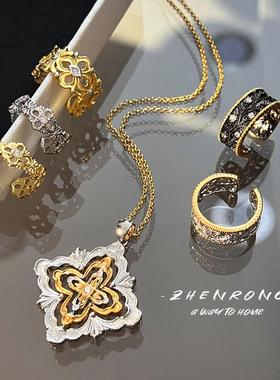 意大利手工拉丝宫廷风双色金