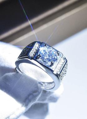 新款镀pt950霸气男士开口戒指