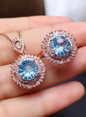 新款奢华满钻镶嵌托帕石烟花切