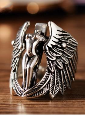 复古泰银守护天使个性十字架夸张