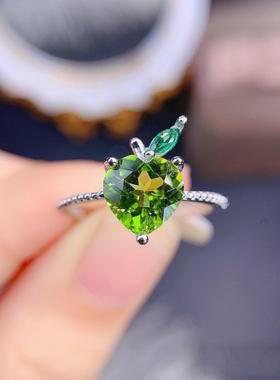 引流新款仿天然橄榄石戒指日常款