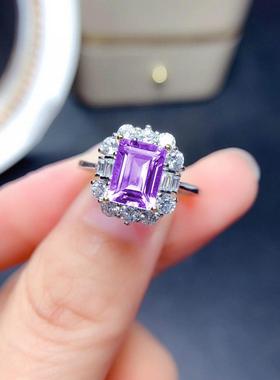 引流福利款黄钻女戒长方形祖母绿