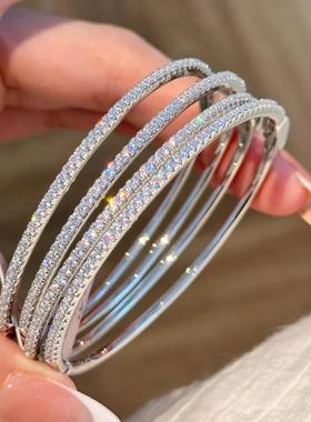 半圈钻石手镯女时尚轻奢小众精致