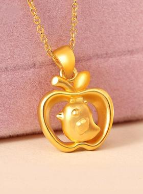 臻荣3D仿金黄金吊坠女款镀金项链