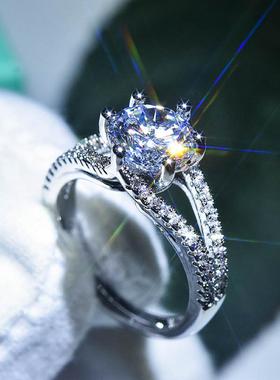 网红爆款镀pt950克拉仿真莫桑钻