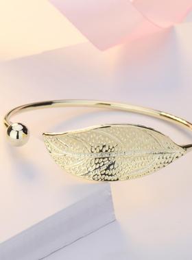 臻荣甜美文艺优雅小清新树叶子开口手环 原创时尚树枝手镯手饰品