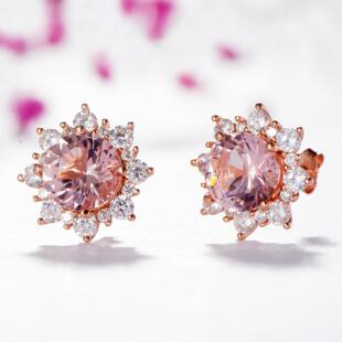 宁语新款圣诞节海蓝色托帕石雪花套装 欧美彩色锆石耳钉吊坠项链