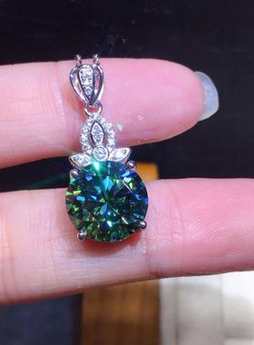 新款仿马尔代夫蓝绿色莫桑钻吊坠