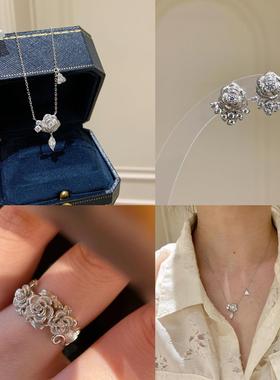 法式复古中世纪立体拉丝玫瑰戒指