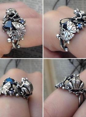 臻荣wish热卖复古泰银莲花青蛙